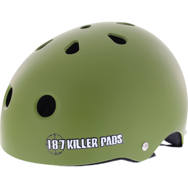 187 Killer Pads Pro Sweatsaver Matte Army Skate Helmet - Small / 20.6" - 21.3"