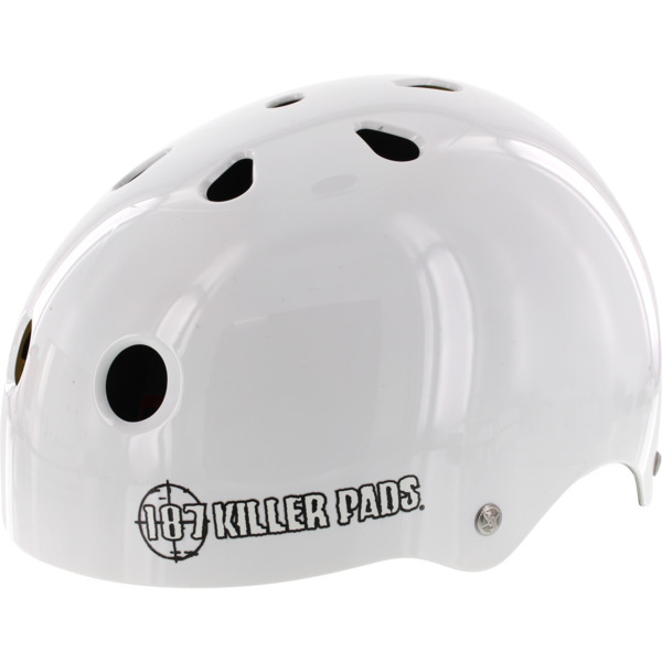 187 Killer Pads Pro Sweatsaver Gloss White Skate Helmet - X-Large / 23" - 24"