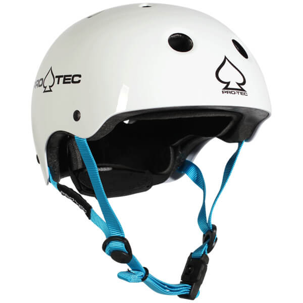 ProTec Skateboard Pads Jr. Classic Gloss White Skate Helmet - (Certified) - Small / 21.3" - 22"