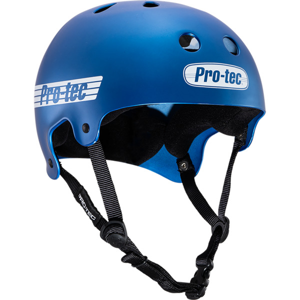 ProTec Skateboard Pads Classic Old School Matte Metallic Blue Skate Helmet - Medium / 22" - 22.8"