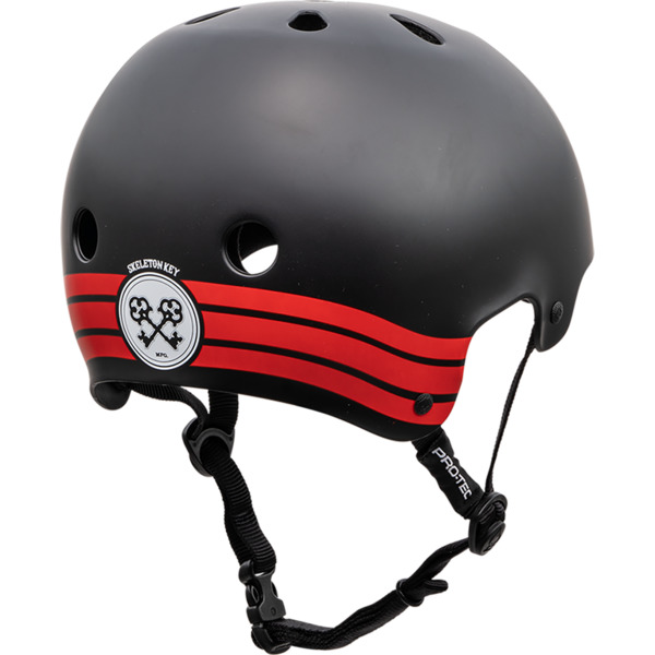ProTec Skateboard Pads Classic Old School Skeleton Key Black / Red Skate Helmet - X-Small / 20.5" - 21.3"
