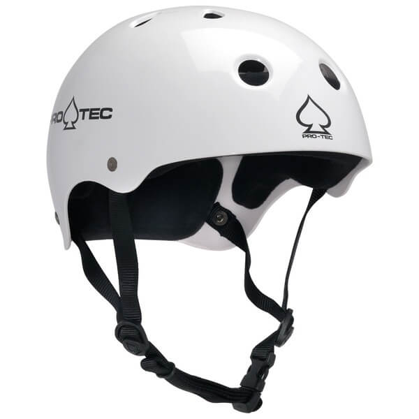 ProTec Skateboard Pads Classic White Gloss Skate Helmet - Small / 21.3" - 22"