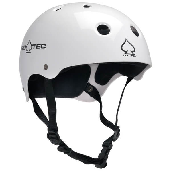 ProTec Skateboard Pads Classic White Gloss Skate Helmet - Medium / 22" - 22.8"