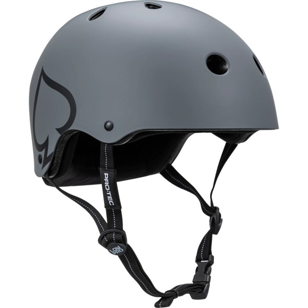 ProTec Skateboard Pads Low Pro Matte Grey Skate Helmet - (Certified) - XL/XXL 23.5" - 24.5"