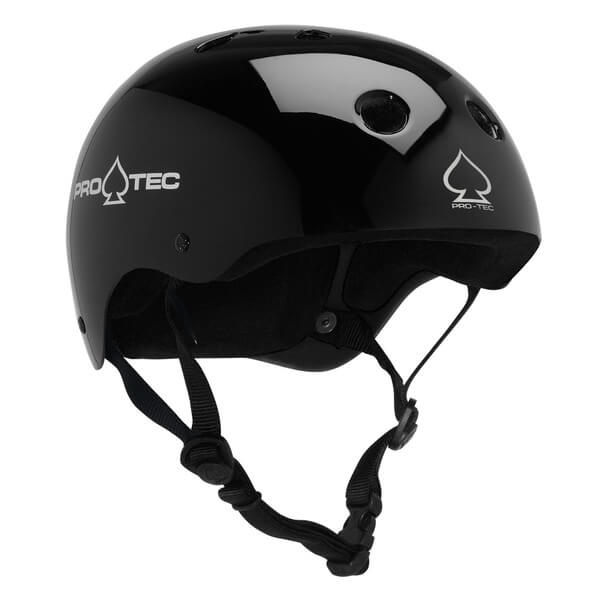 ProTec Skateboard Pads Classic CPSC Gloss Black Skate Helmet - (Certified) - Medium / 22" - 22.8"