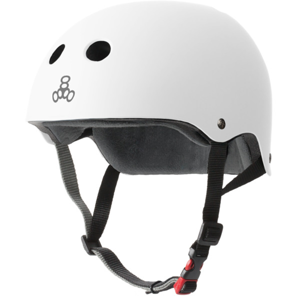 Triple 8 Skateboard Pads Sweatsaver White Rubber Skate Helmet CPSC Certified - (Certified) - XS/S 20" - 21.25"