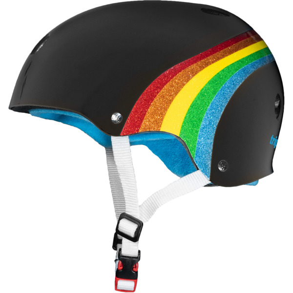 Triple 8 Skateboard Pads Sweatsaver Black / Rainbow Sparkle Skate Helmet CPSC Certified - (Certified) - S/M 21" - 22.5"