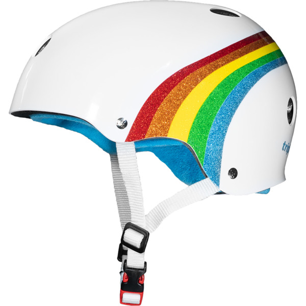 Triple 8 Skateboard Pads Sweatsaver White / Rainbow Sparkle Skate Helmet CPSC Certified - (Certified) - S/M 21" - 22.5"