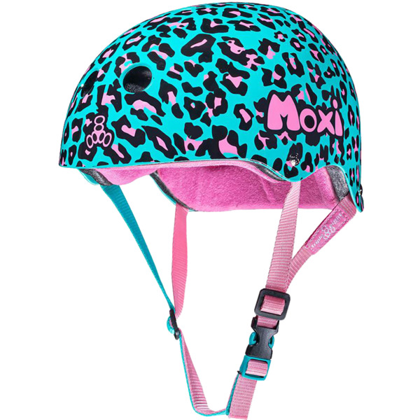 Triple 8 Skateboard Pads Sweatsaver Moxi Leopard 2.0 Teal Skate Helmet CPSC Certified - (Certified) - L/XL 22.5" - 23.5"