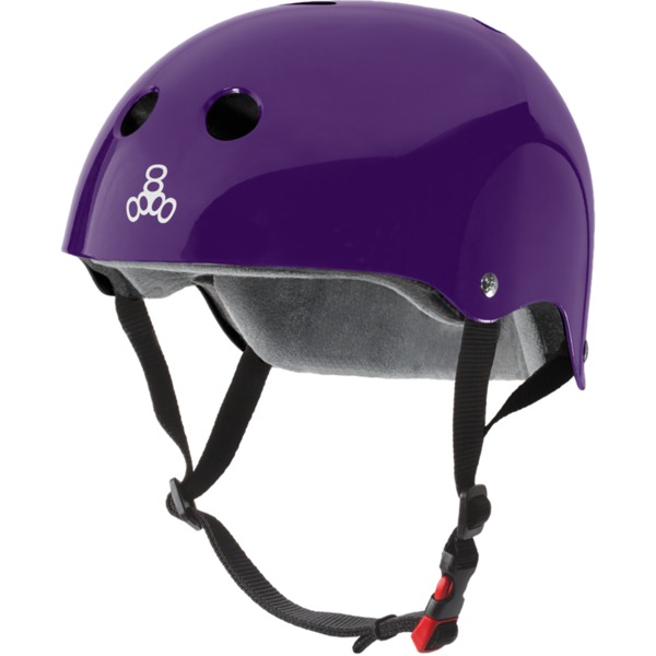 Triple 8 Skateboard Pads Sweatsaver Purple Gloss Skate Helmet CPSC Certified - (Certified) - L/XL 22.5" - 23.5"