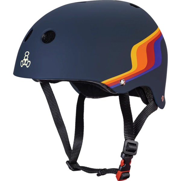 Triple 8 Skateboard Pads Sweatsaver Pacific Beach Navy Skate Helmet - (Certified) - XL/XXL 23.5" - 24.5"