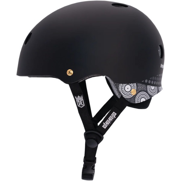 Triple 8 Skateboard Pads Keegan Palmer Deep Cover Black Skate Helmet CPSC Certified - L/XL 22.5" - 23.5"