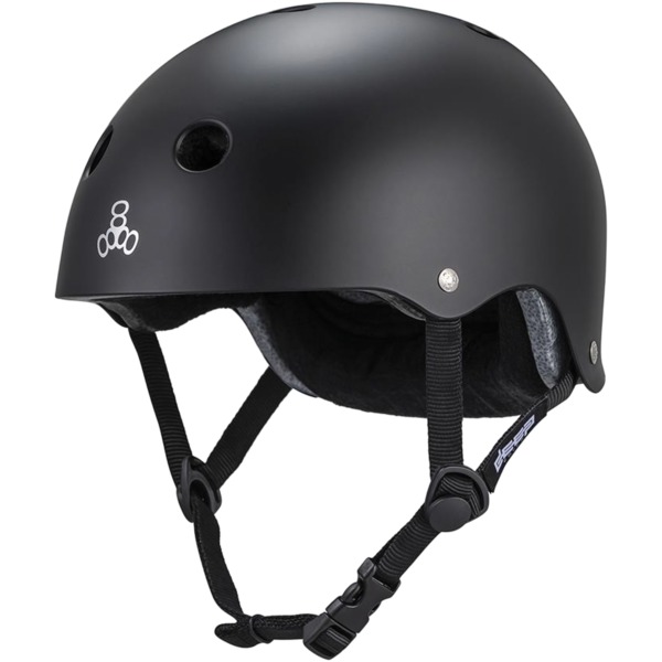 Triple 8 Skateboard Pads Deep Cover Matte Black Skate Helmet CPSC Certified - XL/XXL 23.5" - 24.5"