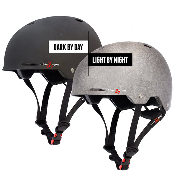 Triple 8 Gotham Darklight with Stealth Reflective Technology Skate Helmet Dual Certified CPSC & ASTM - (Certified) - XS/S 20" - 21.25"