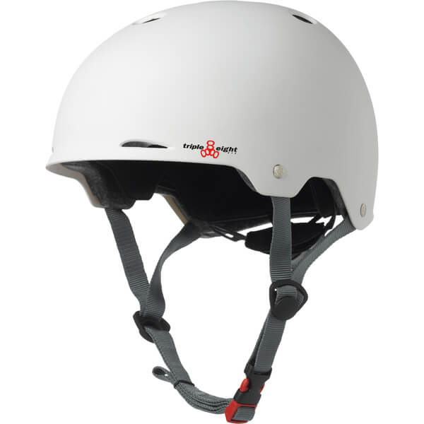 Triple 8 Skateboard Pads Gotham White Matte Skate Helmet Dual Certified CPSC & ASTM - (Certified) - XS/S 20" - 21.25"