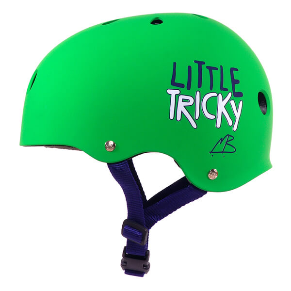 Triple 8 Skateboard Pads Little Tricky Youth with EPS Liner Green Rubber Skate Helmet - Youth 19.25" - 22"