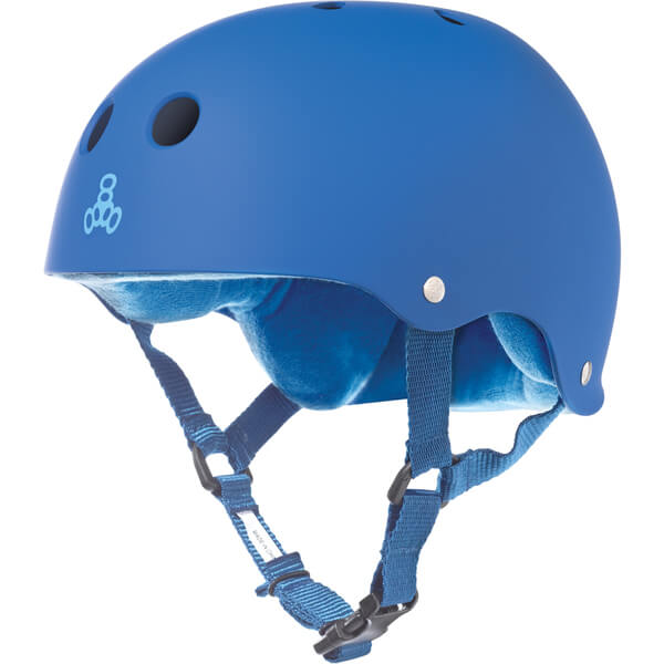 Triple 8 Skateboard Pads Sweatsaver Helmet with Sweatsaver Liner Royal Blue Rubber Skate Helmet - Large / 22.1" - 22.9"