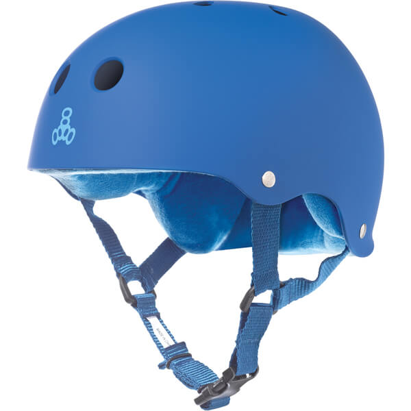 Triple 8 Skateboard Pads Sweatsaver Helmet with Sweatsaver Liner Royal Blue Rubber Skate Helmet - X-Large / 23" - 24"