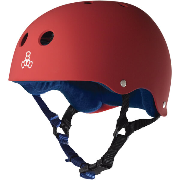 Triple 8 Skateboard Pads Sweatsaver Helmet with Sweatsaver Liner United Red Rubber Skate Helmet - X-Large / 23" - 24"