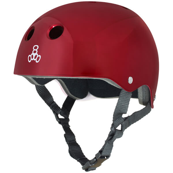 Triple 8 Skateboard Pads Standard Metallic Red Skate Helmet - Small / 20.6" - 21.3"
