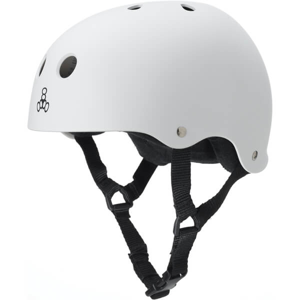 Triple 8 Skateboard Pads Sweatsaver Helmet with Sweatsaver Liner White Rubber Skate Helmet - Small / 20.6" - 21.3"
