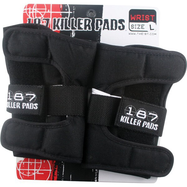 187 Killer Pads Black Wrist Guards - Large