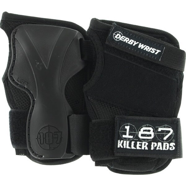 187 Killer Pads Derby Black Wrist Guard - Medium