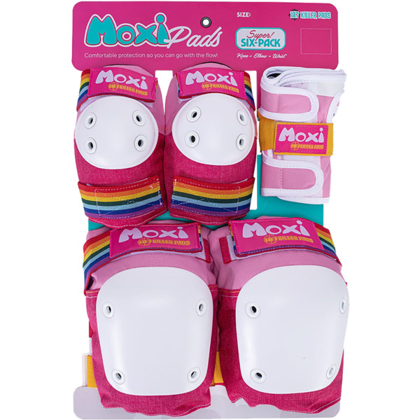 187 Killer Pads Adult Six Pack Moxi Pink Knee, Elbow, & Wrist Pad Set - X-Small