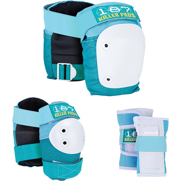 187 Killer Pads Teal / White 6-Pack Pad Set - S/M 187 Killer Pads Teal / White 6-Pack Pad Set - S/M