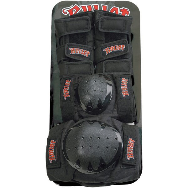 Bullet Skate Trucks Black Knee, Elbow, & Wrist Pad Set - Junior