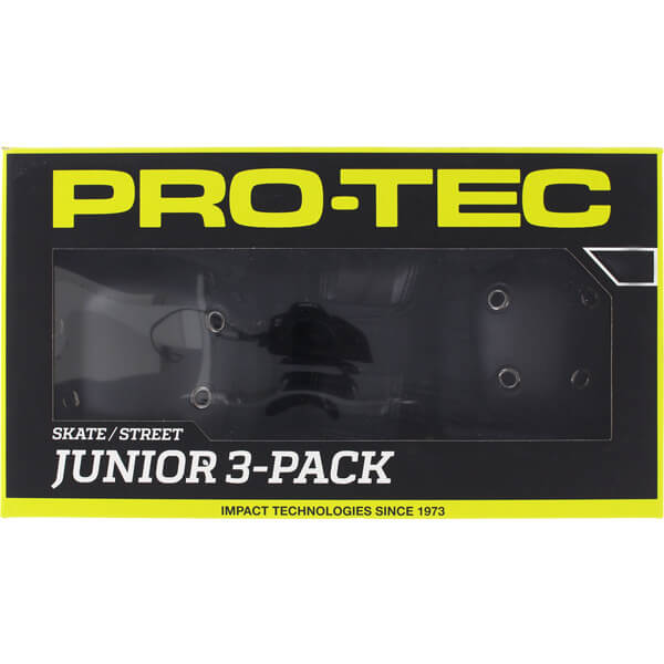 ProTec Skateboard Pads Junior 3 Pack Black Knee, Elbow, & Wrist Pad Set - Youth Medium