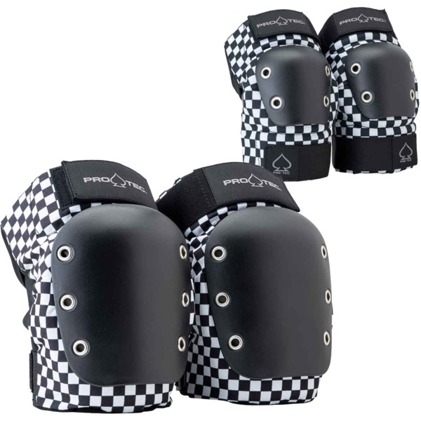 ProTec Skateboard Pads Open Back Combo Checker Knee & Elbow Set - X-Large