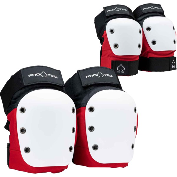 ProTec Skateboard Pads Street Combo Red / White / Black Knee & Elbow Set - Large