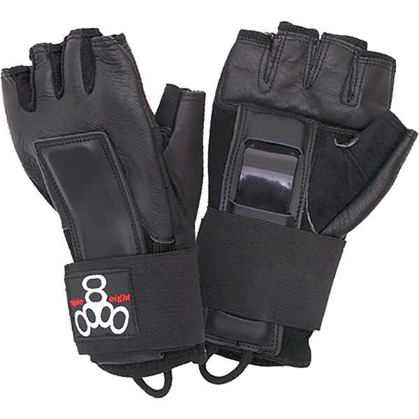 Triple 8 Skateboard Pads Hired Hands Black Wrist Guards - X-Large