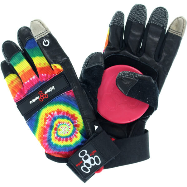 Triple 8 Skateboard Pads Downhill Longboard Tie Dye Black Gloves X-Small