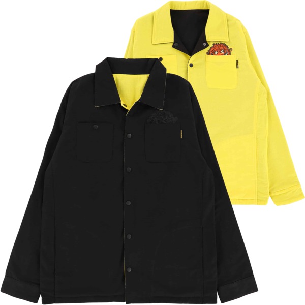 Anti Hero Skateboards Grimple Reversible Black / Yellow / Multi Men's Jacket - Large