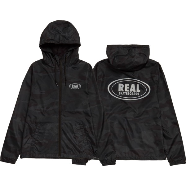 Real Skateboards Oval Hooded Windbreaker in Camo / Grey