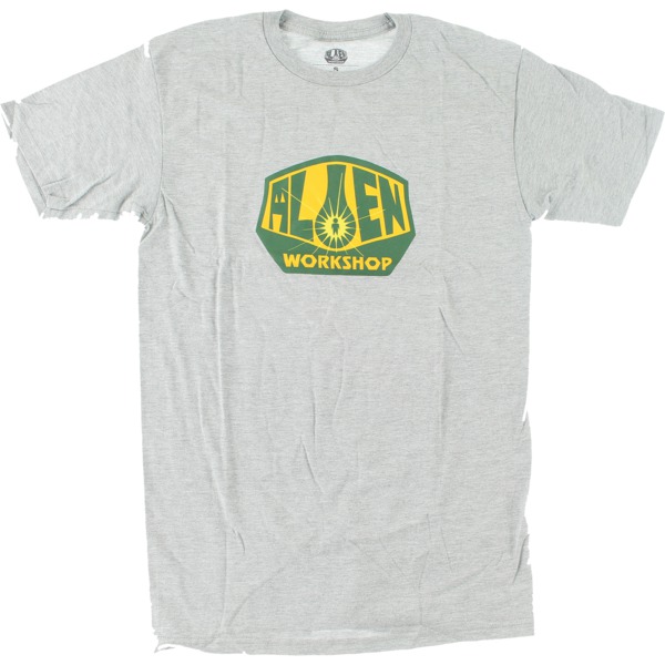 Alien Workshop Skateboards OG Logo Men's Short Sleeve T-Shirt in Grey / Gold / Green