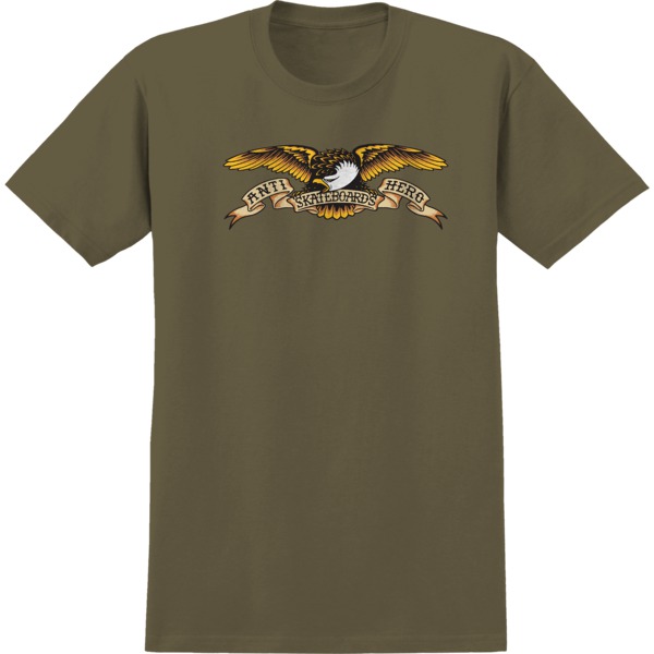 Anti Hero Skateboards Eagle Men's Short Sleeve T-Shirt in Safari Green / Multi