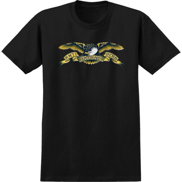 Anti Hero Skateboards Misregister Eagle Black Men's Short Sleeve T-Shirt - Small