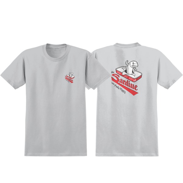 Anti Hero Skateboards The Sardine New Silver Men's Short Sleeve T-Shirt - Medium