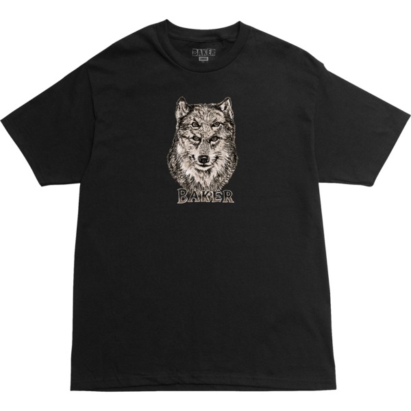 Baker Skateboards Wolf Black Men's Short Sleeve T-Shirt - Small