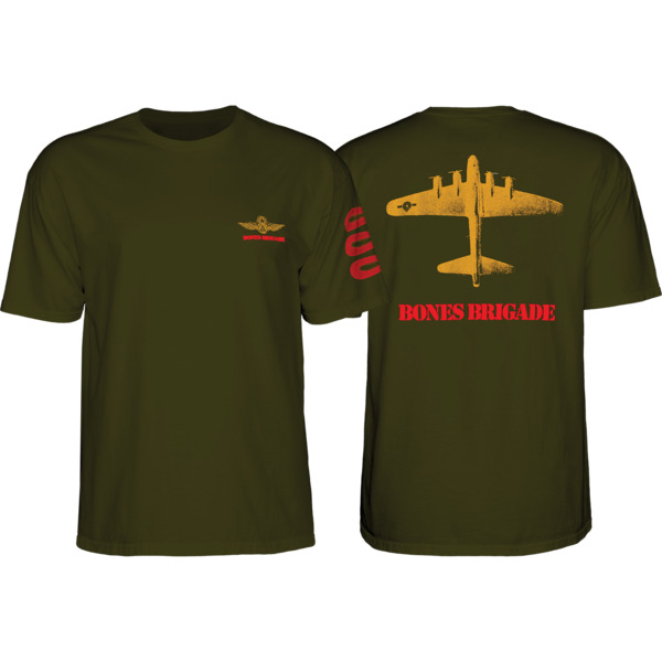 Bones Brigade Skateboards Brigade Bomber Men's Short Sleeve T-Shirt in Military Green