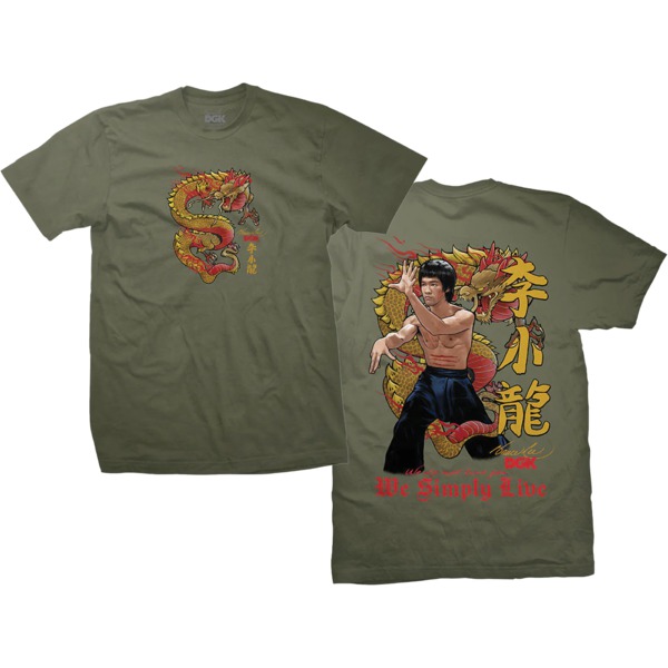 DGK Skateboards Bruce Lee Lil' Dragon Military Green Men's Short Sleeve T-Shirt - Medium DGK Skateboards Bruce Lee Lil' Dragon Military Green Men's Short Sleeve T-Shirt - Medium