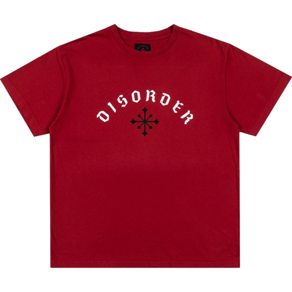 Disorder Skateboards Arch Logo Men's Short Sleeve T-Shirt in Disorder Red