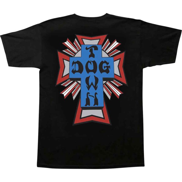 Dogtown Skateboards Cross Logo Black / Blue / Red / Grey Men's Short Sleeve T-Shirt - Medium