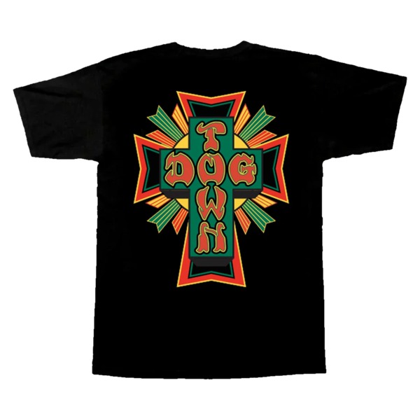 Dogtown Skateboards Cross Logo Rasta Black Men's Short Sleeve T-Shirt - X-Large