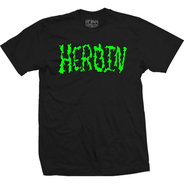 Heroin Skateboards Dead Toons Black Men's Short Sleeve T-Shirt - Large