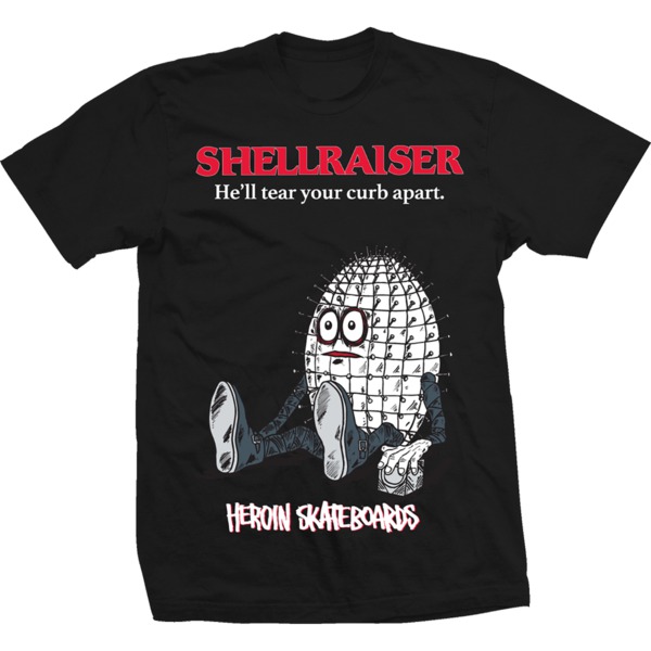 Heroin Skateboards Shellraiser Black Men's Short Sleeve T-Shirt - Small