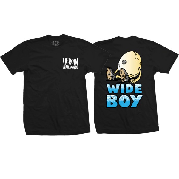 Heroin Skateboards Wide Boy Black Men's Short Sleeve T-Shirt - Large